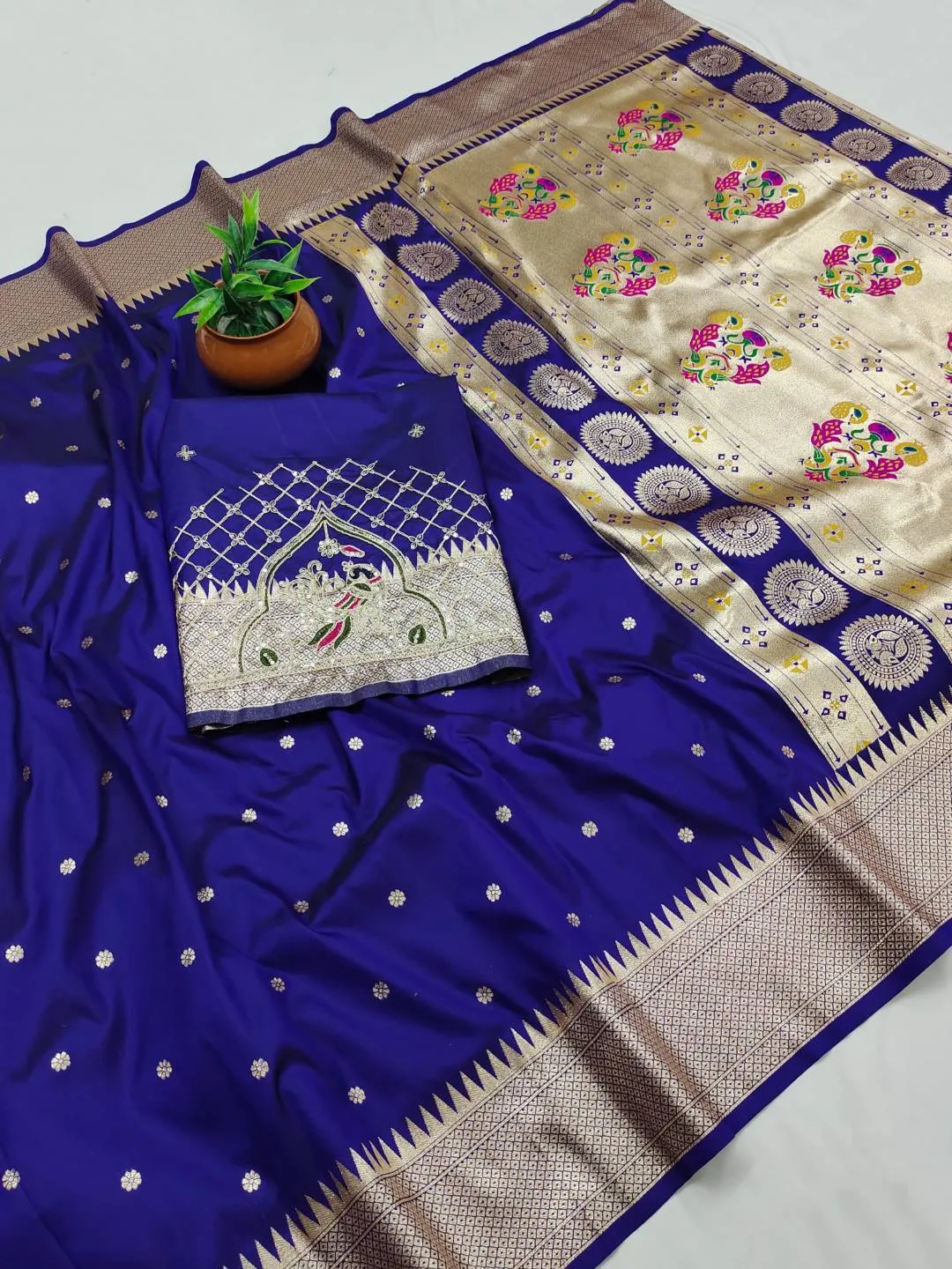 Latest BLJ Paithani Silk Hand Work Peacock Trending Party & Wedding Wear Saree 2026