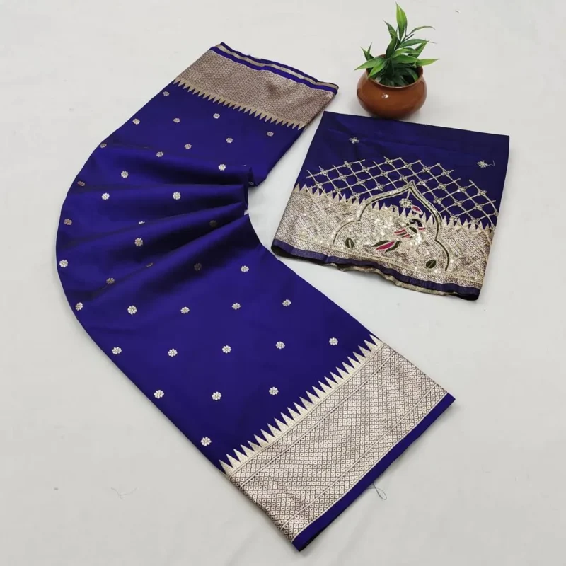 Latest BLJ Paithani Silk Hand Work Peacock Trending Party & Wedding Wear Saree 2026