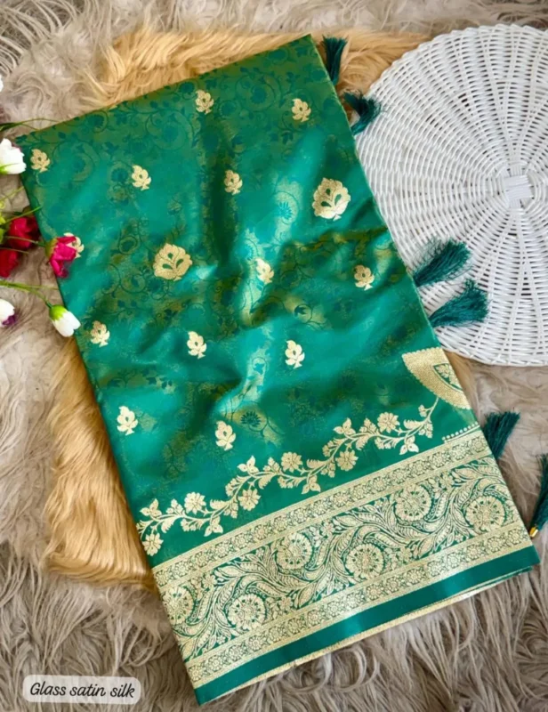 Beautiful BLJ Satin Tissue Silk Trending Festival Banarasi Saree Manufacturer in Surat 2026
