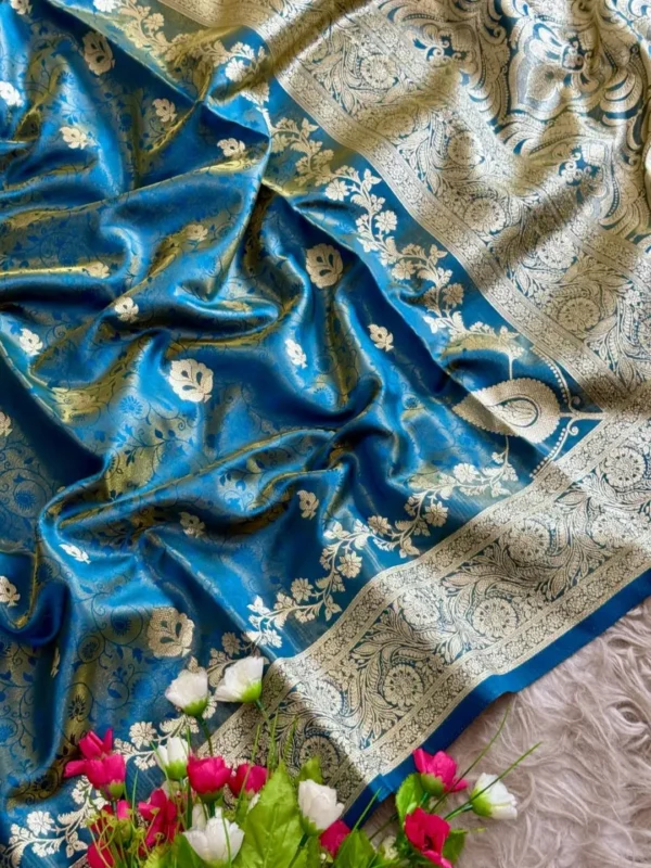 Beautiful BLJ Satin Tissue Silk Trending Festival Banarasi Saree Manufacturer in Surat 2026