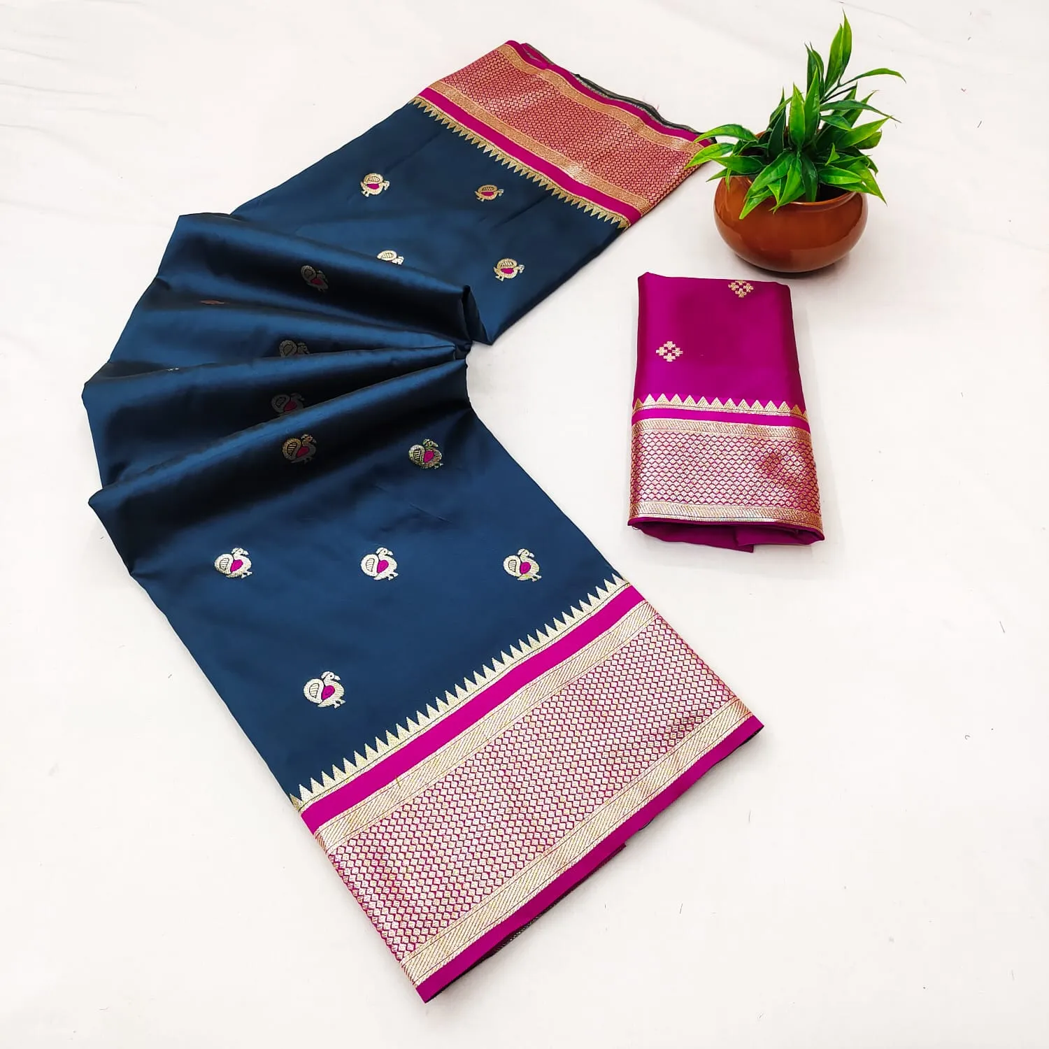 Stylish BLJ Paithani Silk Zari Peacock Work Wedding Wear Saree Supplier in Surat 2026