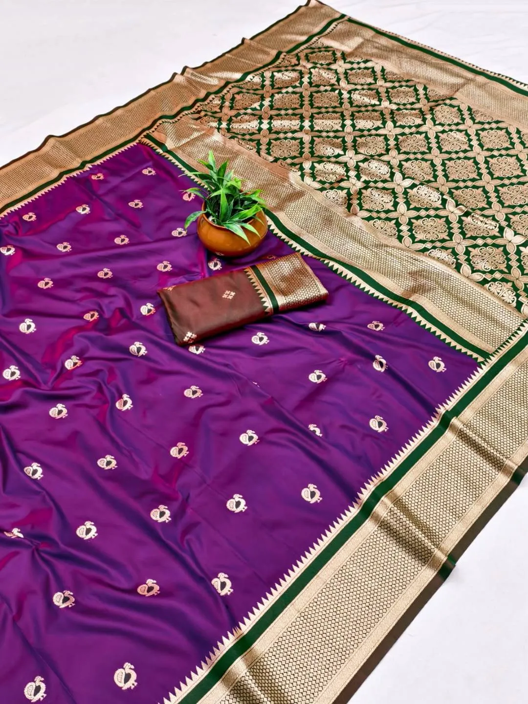Stylish BLJ Paithani Silk Zari Peacock Work Wedding Wear Saree Supplier in Surat 2026