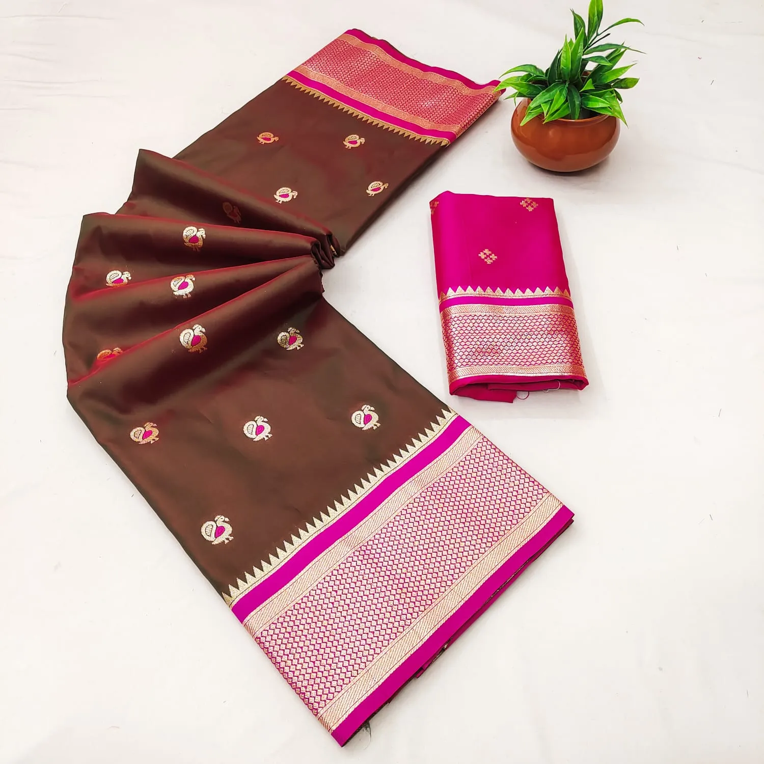 Stylish BLJ Paithani Silk Zari Peacock Work Wedding Wear Saree Supplier in Surat 2026