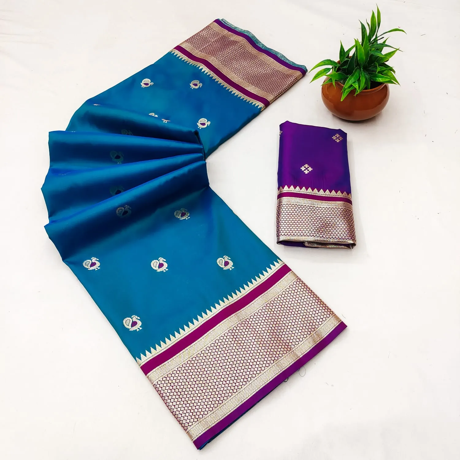 Stylish BLJ Paithani Silk Zari Peacock Work Wedding Wear Saree Supplier in Surat 2026