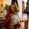 LFK Summer Kanchi Cotton Zari Work Festival Kurti Pant Dupatta