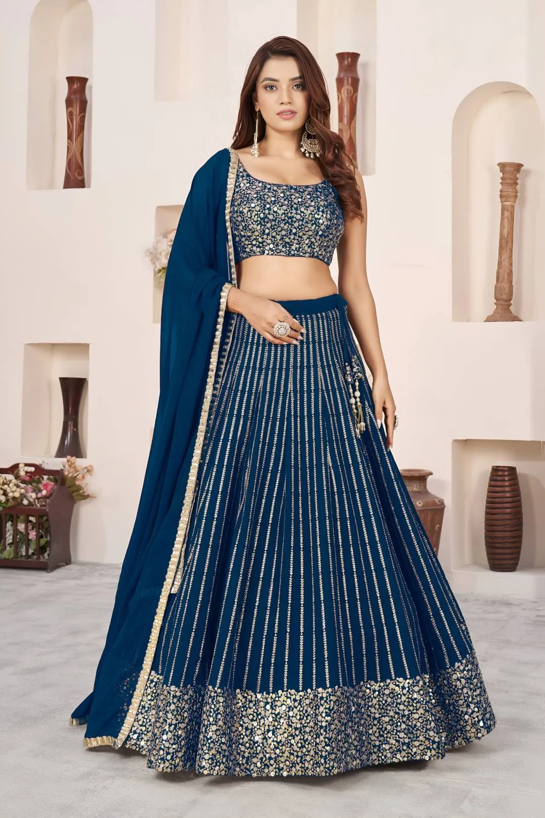 Zeel 5067 Georgette Zari Embroidery Work Wedding & Party Wear Lehenga Choli