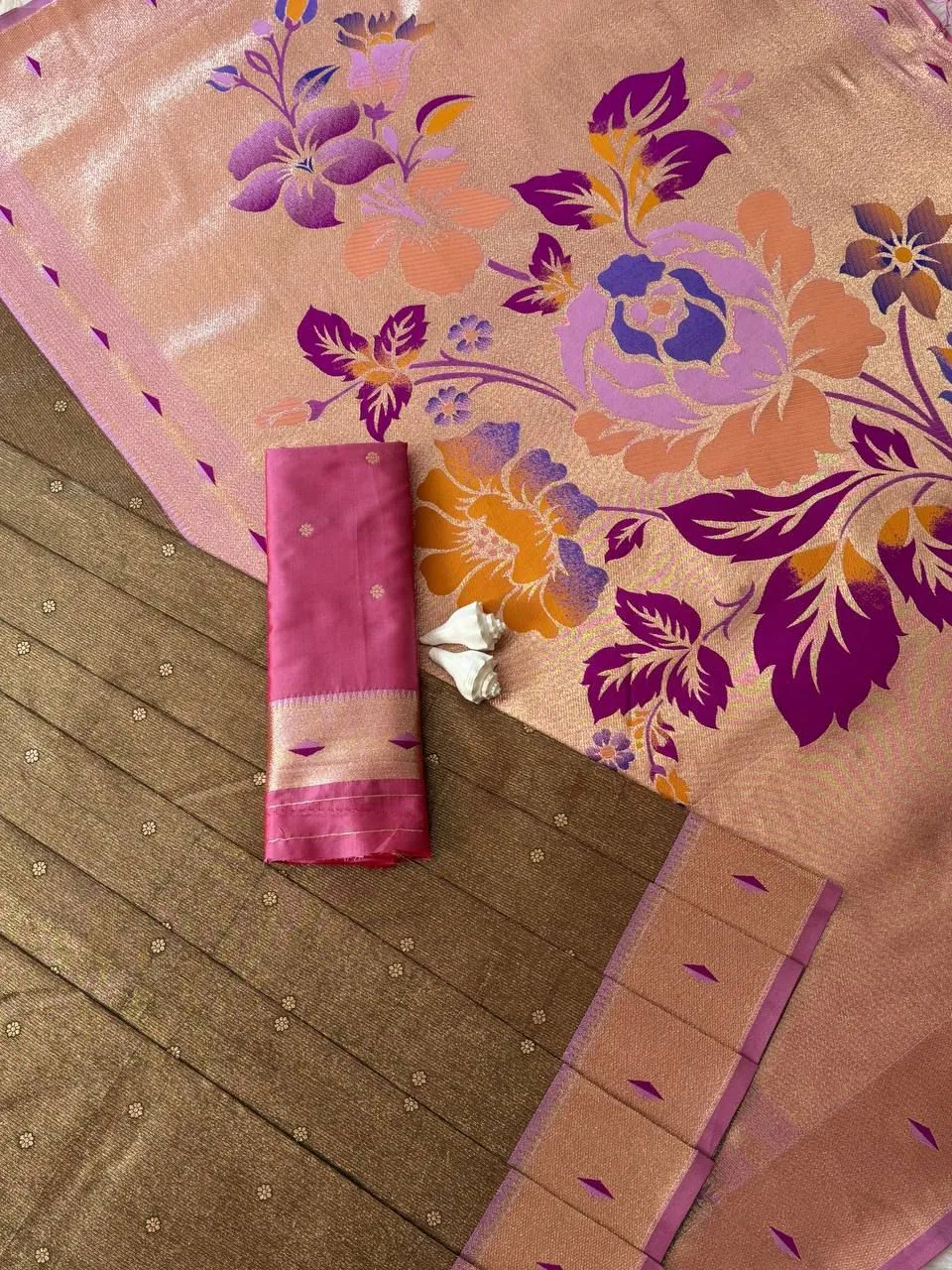 Buy WMS Silk Zari Waving Hand Loom Saree Wholesaler in Surat 2026
