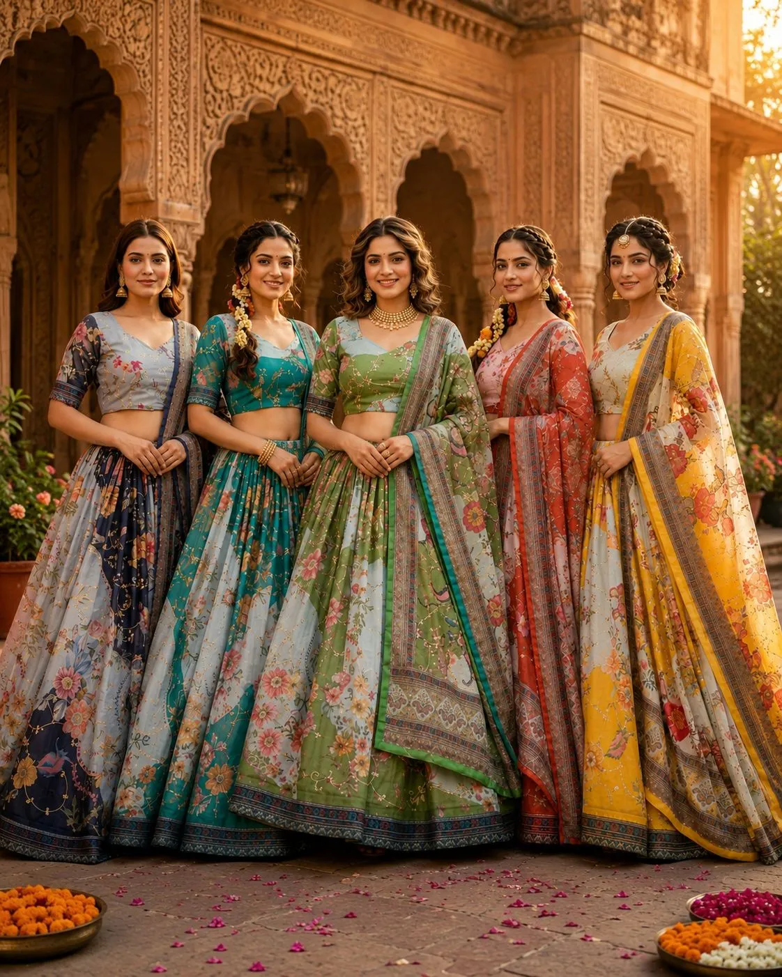 Moni 5072 Tabby Silk Embroidery Printed Festival Lehenga Choli