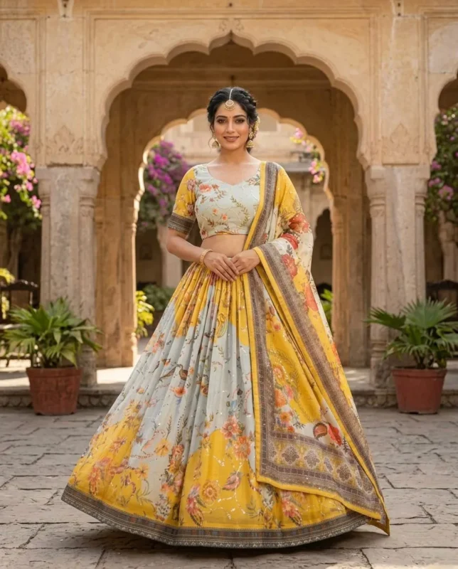 Stylish Moni 5072 Tabby Silk Embroidery Printed Festival Lehenga Choli 2026