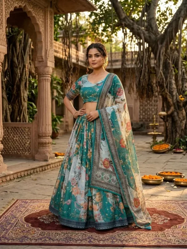 Stylish Moni 5072 Tabby Silk Embroidery Printed Festival Lehenga Choli 2026