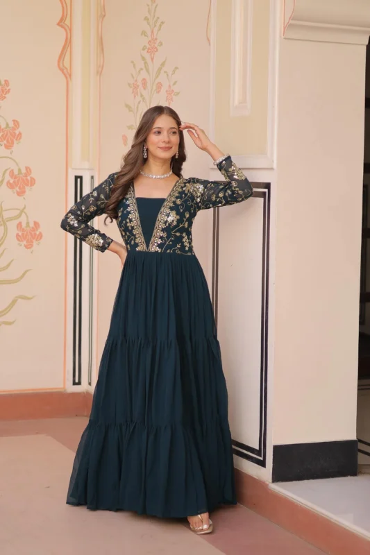 Launching Mohini 9237 Blooming Zari Embroidery Work Designer Frock 2026