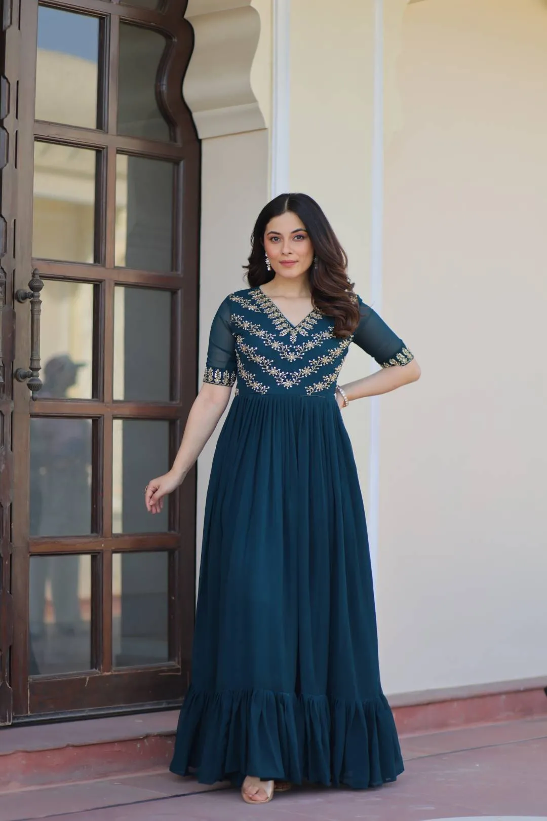 Latest Moni 1172 Blooming Embroidery Work Trendding Party Wear Frock 2026
