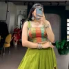 Launching WMN 1755 Cotton Green Zari Weaving Work Trending Navratri Top Lehenga 2026