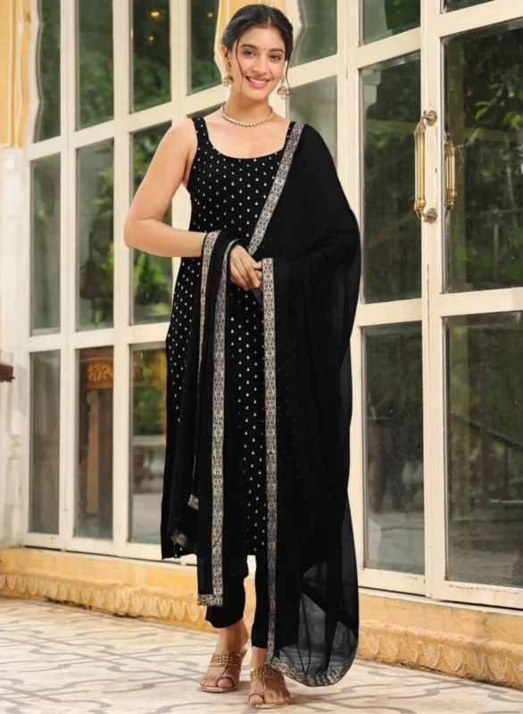 Buy Beauty 1041 Reyon Foil Work Festival Kurti Pant Dupatta Set 2026