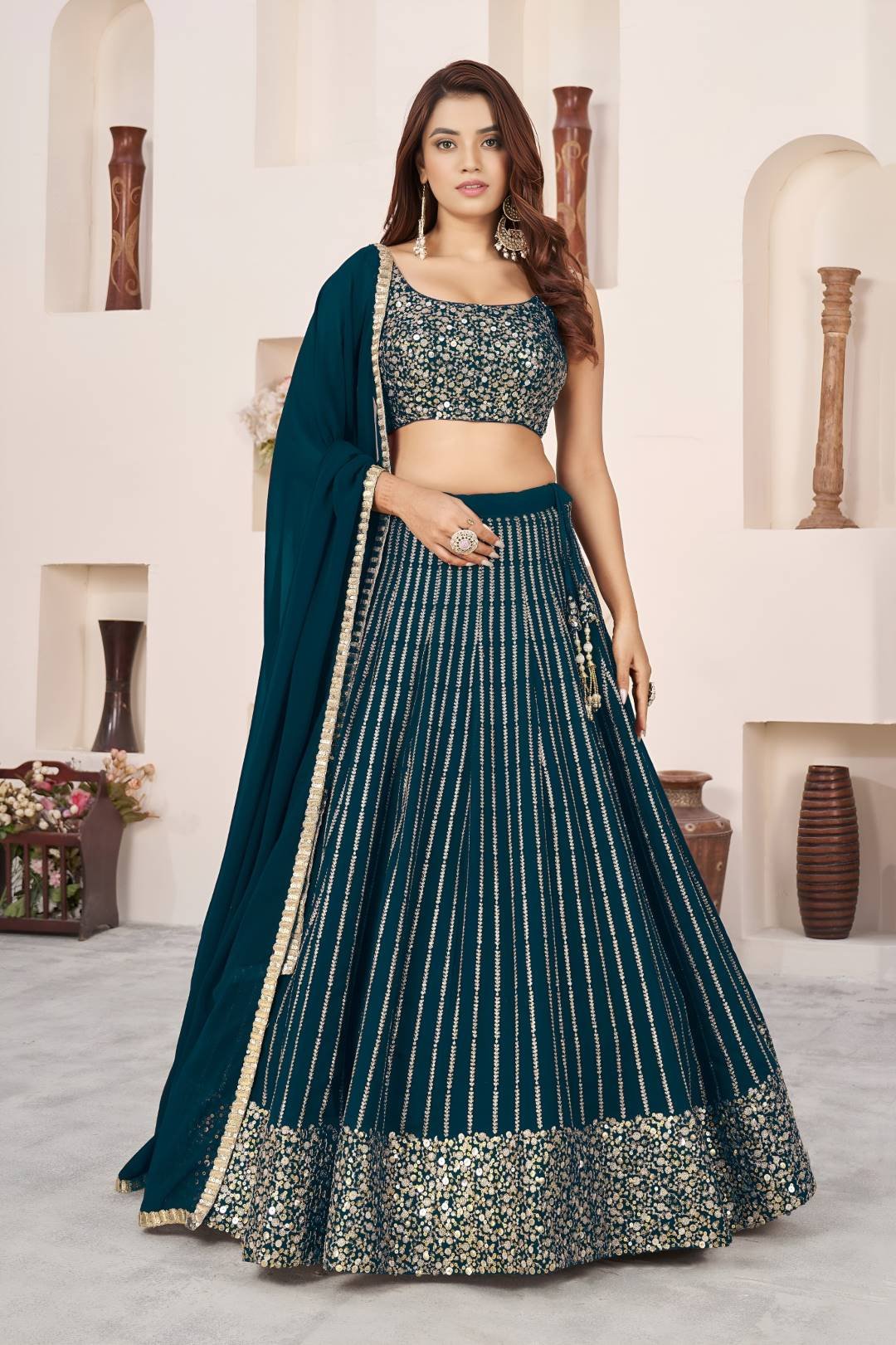 Zeel 5067 Georgette Zari Embroidery Work Wedding & Party Wear Lehenga Choli