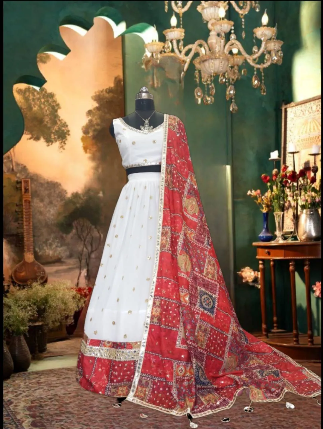 Launching HCR 985 Georgette Printed Sequence Mirror Work Designer Navratri Chaniya Choli 2026