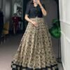 WMN 5011 Viscose Chanderi Zari Printed Top lehenga Skirt Supplier in Surat