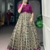 WMN 5011 Viscose Chanderi Zari Printed Top lehenga Skirt Supplier in Surat