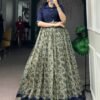 WMN 5011 Viscose Chanderi Zari Printed Top lehenga Skirt Supplier in Surat