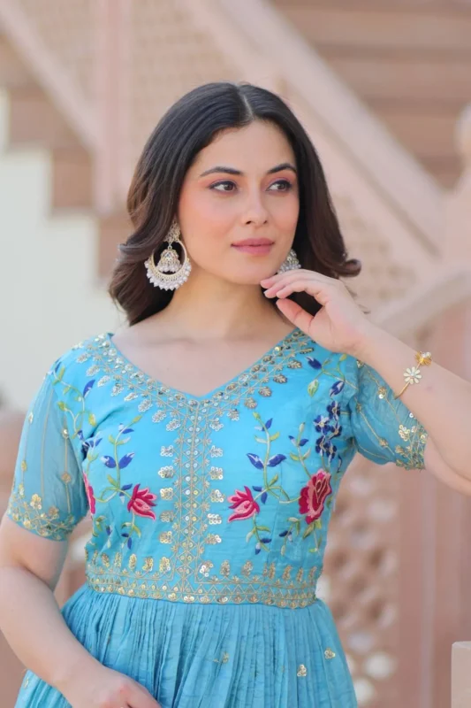 Stylish Moni 1171 Gold Crush Thread Embroidery Work Gown Collection 2026
