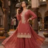 Latest Aashirwad Mumtaz Chinon Silk Wedding Pakistani Sharara Suit 2026