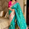 Buy BLJ Peacock Paithani Silk Zari Work Wedding Wear Saree Manufacturer in Surat 2026