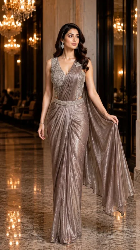 Launching Amoha 518 Fendi Silk Party Wear Ready To Wear Saree 2026