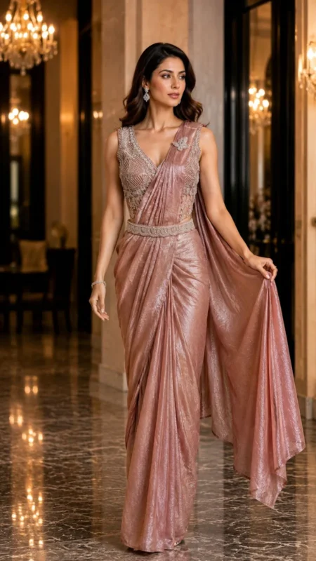 Launching Amoha 518 Fendi Silk Party Wear Ready To Wear Saree 2026