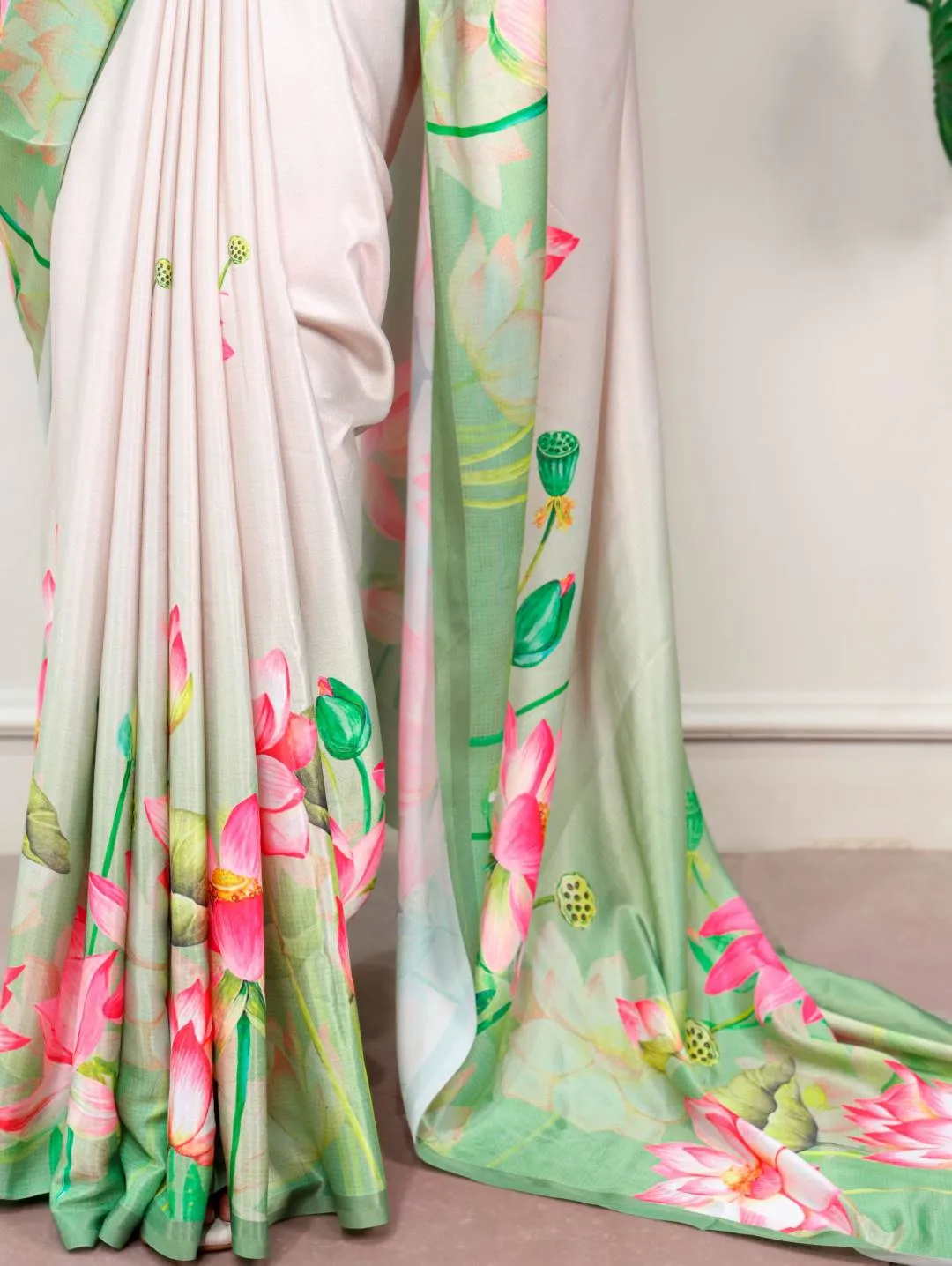 Buy WMN 7004 Satin Silk Printed Saree Supplier in Surat 2026