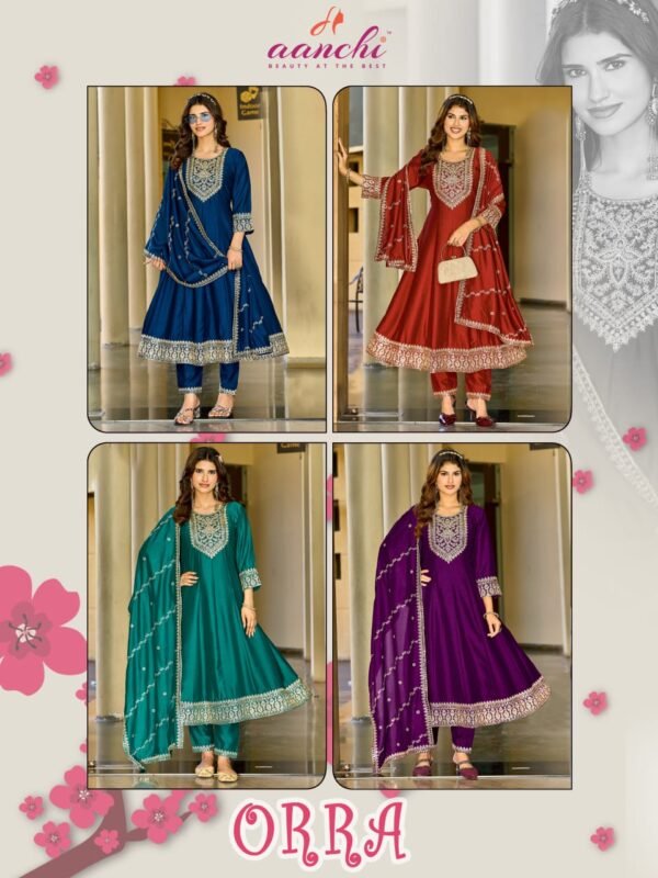 Stylish Aanchi Orra Vol 3 Vichitra Silk Embroidered Kurti With Bottom Dupatta Wholesale 2026