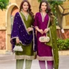 Aanchi Rishika Vichitra Silk Kurti With Bottom Dupatta Wholesale