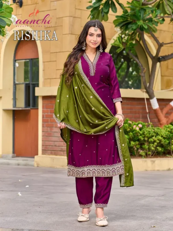 Beautiful Aanchi Rishika Vichitra Silk Kurti With Bottom Dupatta Wholesale 2026