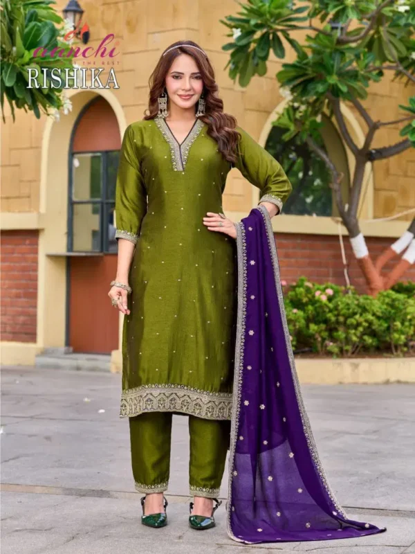 Beautiful Aanchi Rishika Vichitra Silk Kurti With Bottom Dupatta Wholesale 2026