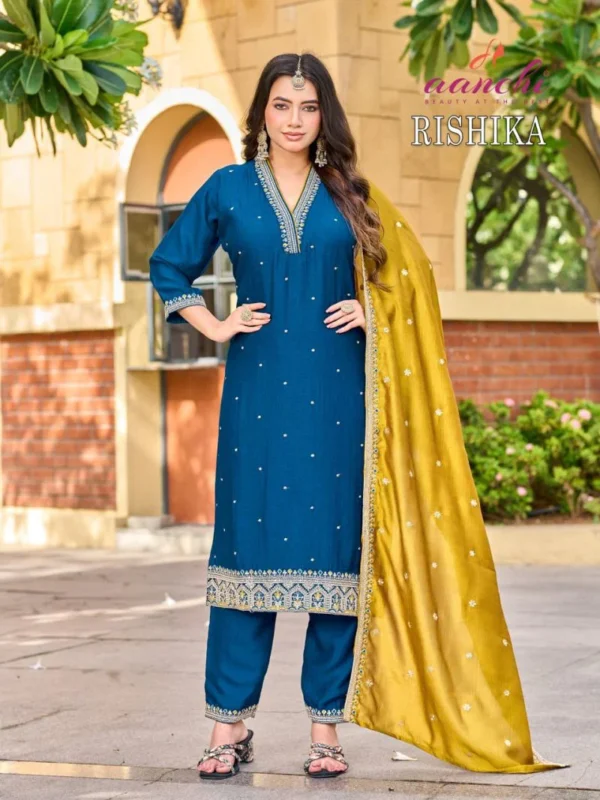 Beautiful Aanchi Rishika Vichitra Silk Kurti With Bottom Dupatta Wholesale 2026