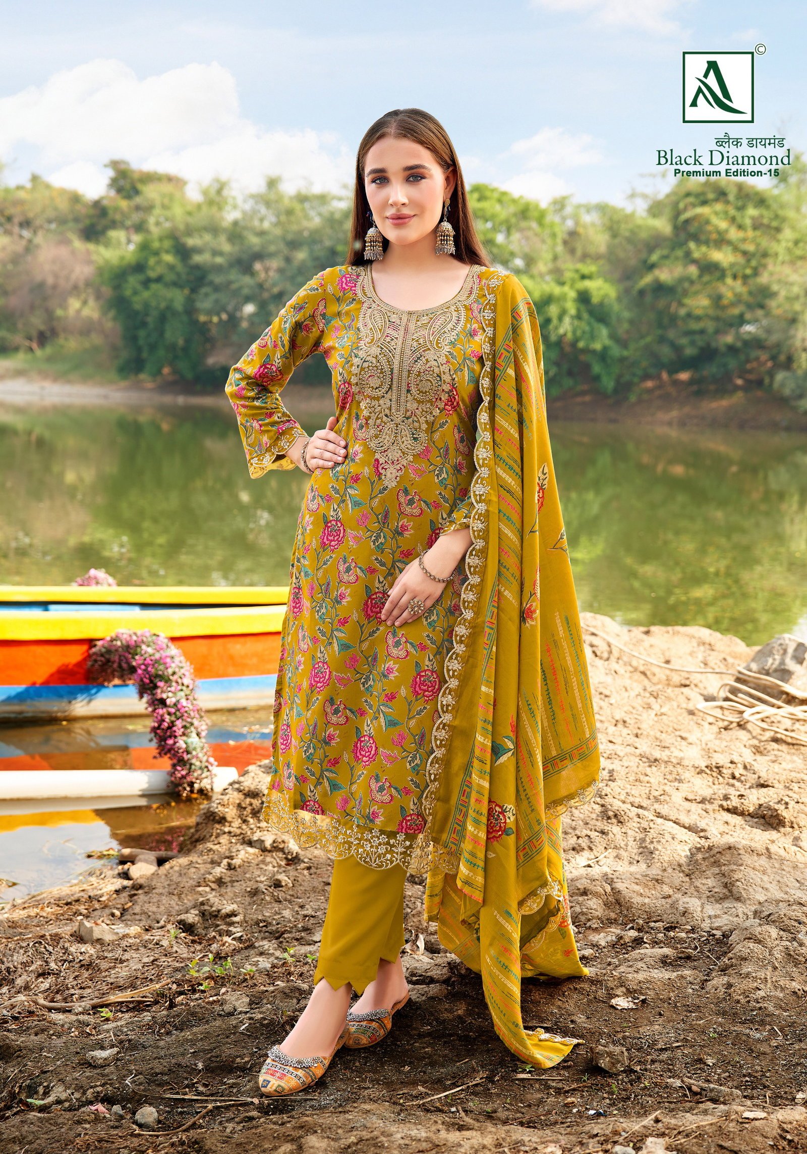 Alok Black Diamond Vol 15 Pure Rayon Discharge Printed Dress Material Wholesale