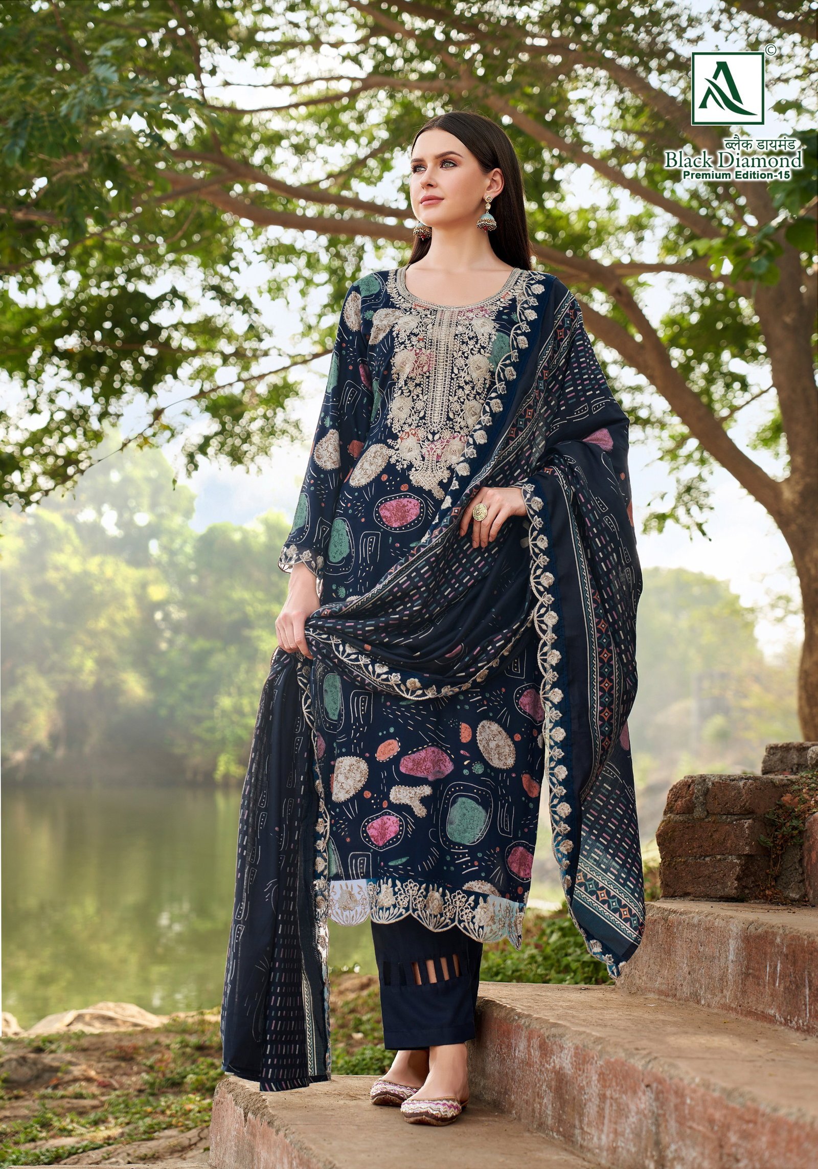 Alok Black Diamond Vol 15 Pure Rayon Discharge Printed Dress Material Wholesale