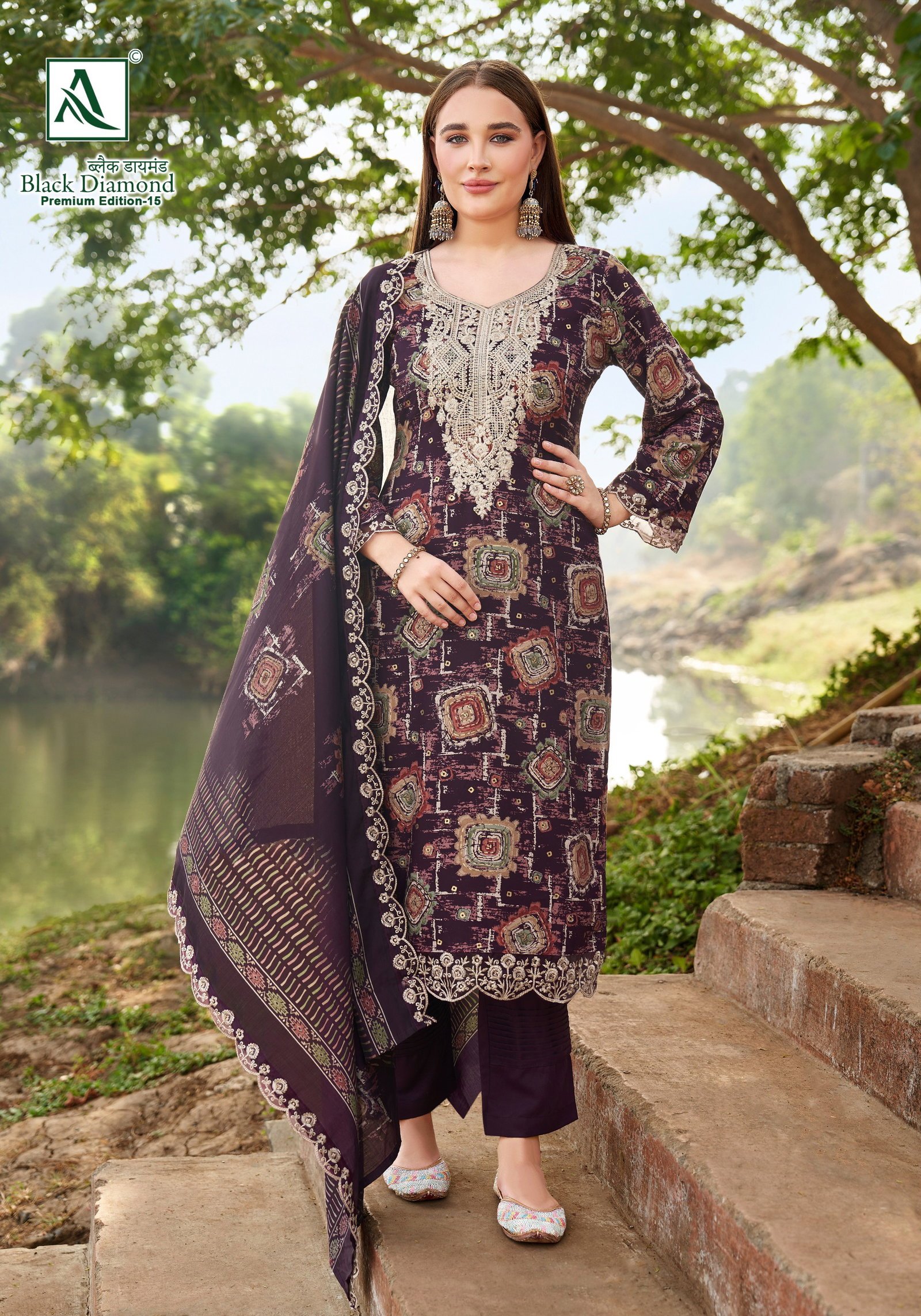 Alok Black Diamond Vol 15 Pure Rayon Discharge Printed Dress Material Wholesale
