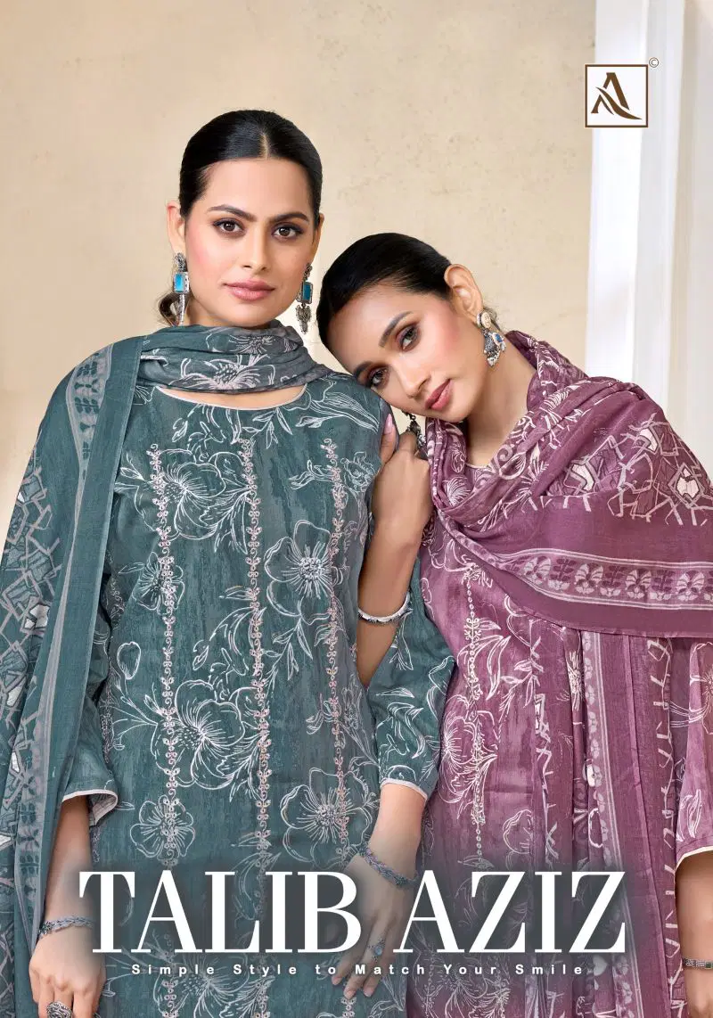 Alok Talib Aziz Zam Cotton Foil Print Dress Material Wholesale