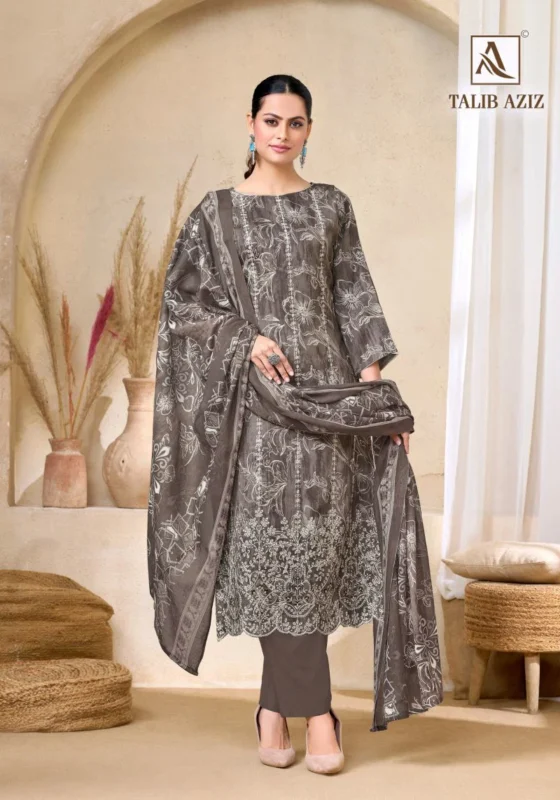 Launching Alok Talib Aziz Zam Cotton Foil Print Dress Material Wholesale 2026