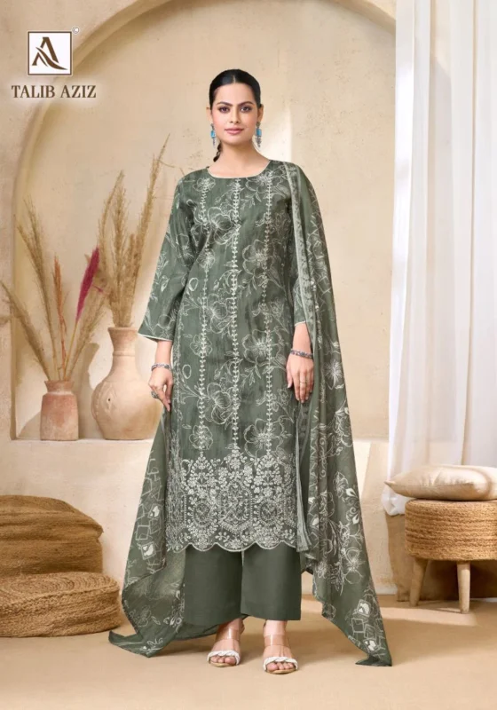 Launching Alok Talib Aziz Zam Cotton Foil Print Dress Material Wholesale 2026