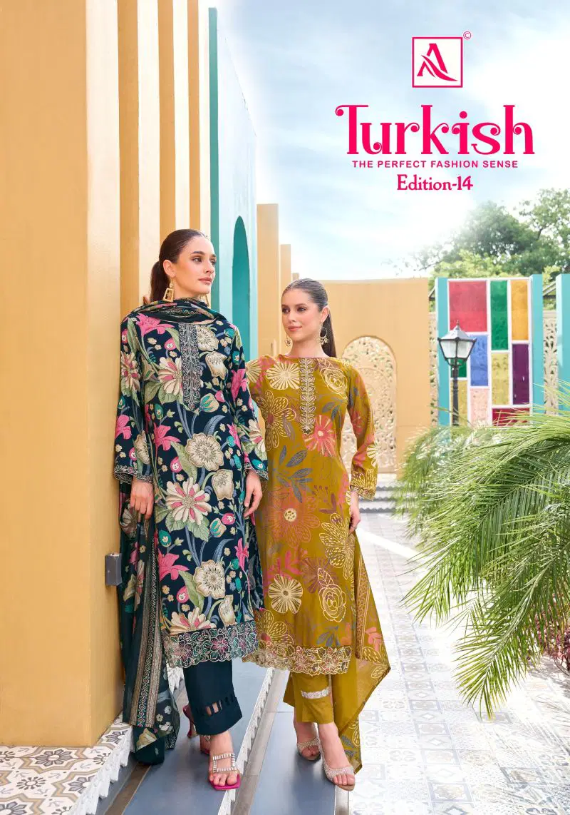 Alok Turkish Edition 14 Viscose Rayon Printed Dress Material Wholesale