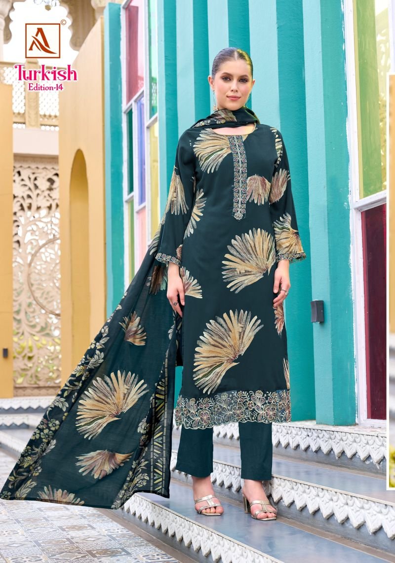 Launching Alok Turkish Edition 14 Viscose Rayon Printed Dress Material Wholesale 2026