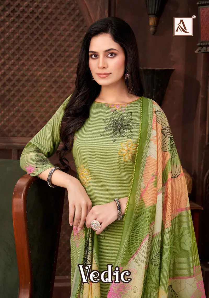 Alok Vedic Jam Digital Printed Dress Material Wholesale