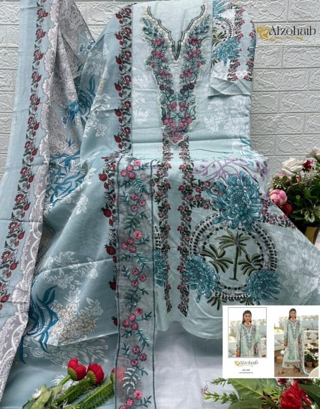 Launching Alzohaib Aqila Vol 1 Chiffon Dupatta Cotton Embroidered Salwar Kameez Wholesale 2026