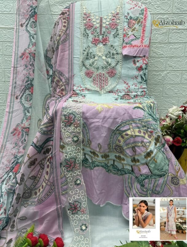 Launching Alzohaib Aqila Vol 1 Chiffon Dupatta Cotton Embroidered Salwar Kameez Wholesale 2026