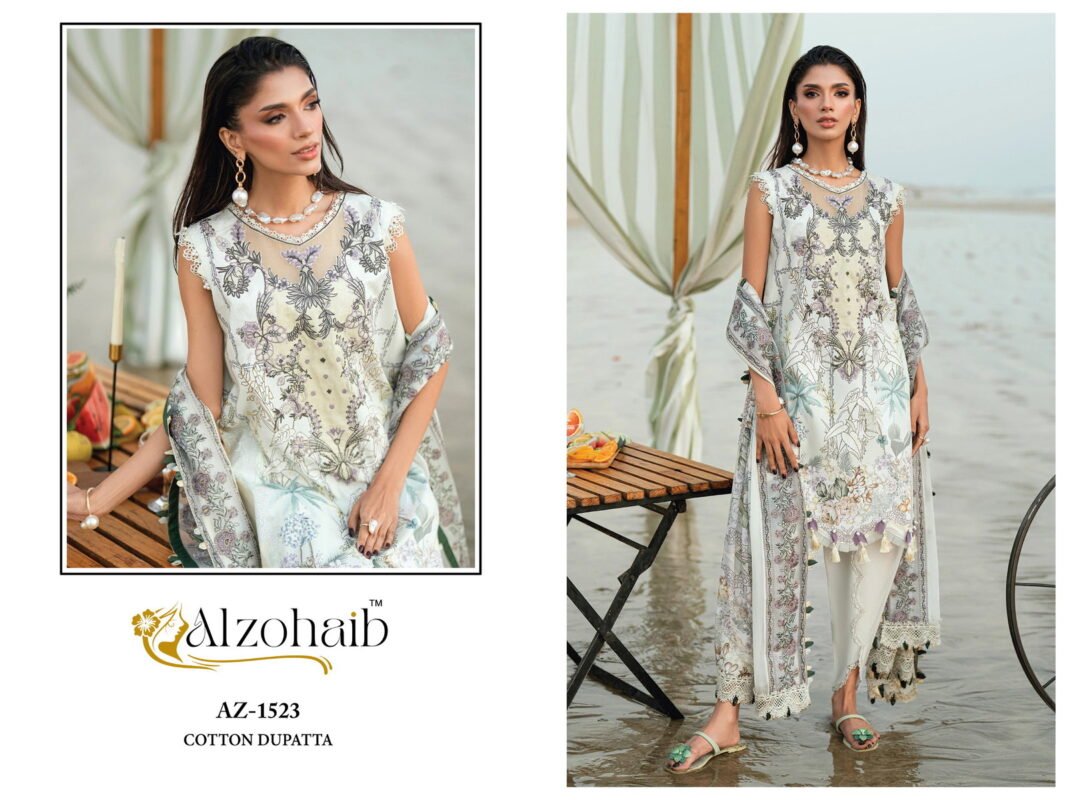Beautiful Alzohaib Aqila Vol 2 Chiffon Dupatta Cotton Embroidered Salwar Kameez Wholesale 2026