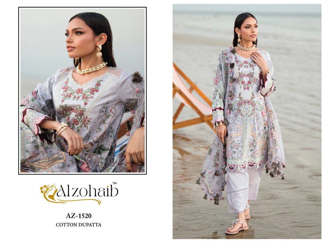 Beautiful Alzohaib Aqila Vol 2 Chiffon Dupatta Cotton Embroidered Salwar Kameez Wholesale 2026