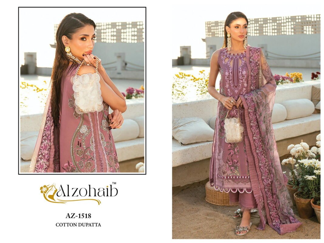 Beautiful Alzohaib Aqila Vol 2 Chiffon Dupatta Cotton Embroidered Salwar Kameez Wholesale 2026