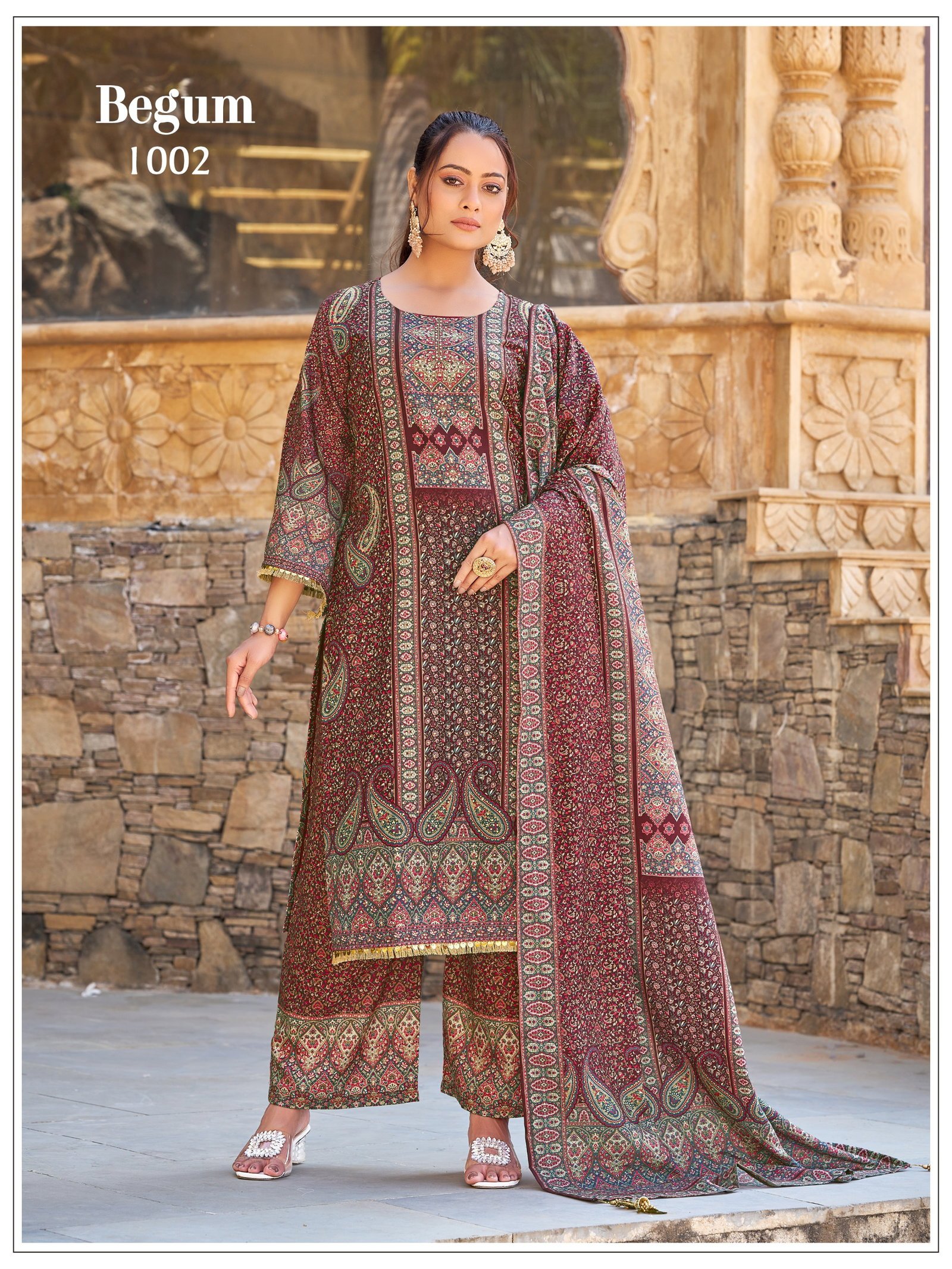 Latest Banwery Begum Jam Satin Digital Printed Kurti With Bottom Dupatta Wholesale 2026