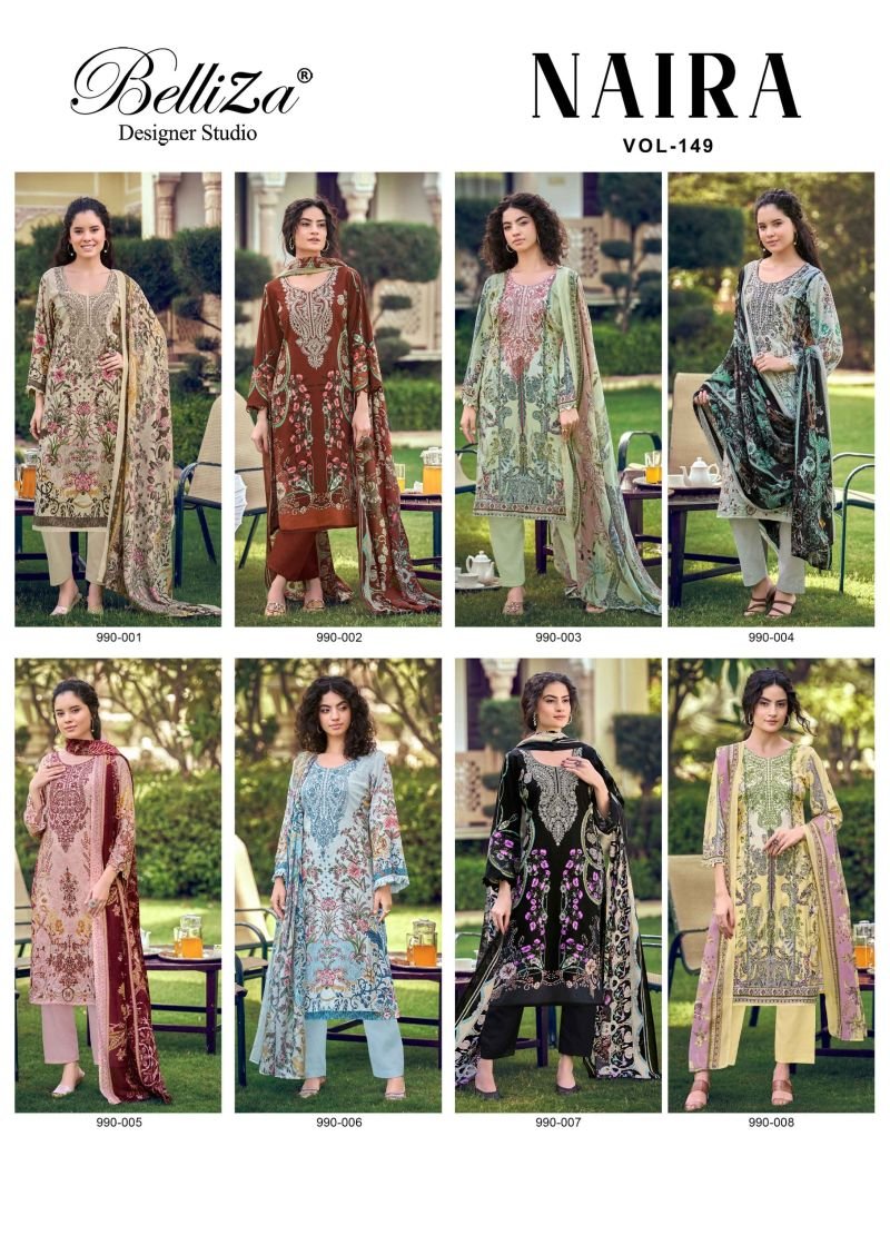 Latest Belliza Naira Vol 149 Cotton Digital Print Dress Material Wholesale 2026